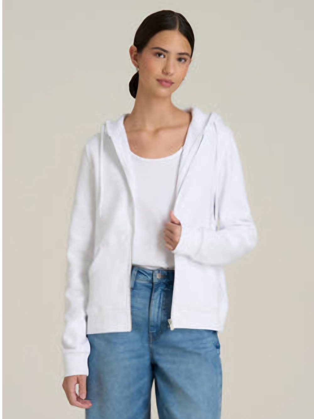 American Tall Classic White Zip-Up Hoodie